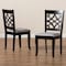 Baxton Studio Mael Modern and Contemporary Grey Fabric and Dark Brown Finished Wood 2-Piece Dining Chair Set 174-10534-Zoro - alternate 3
